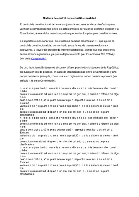 T1- Derecho Procesal Constitucional - Sistema de control de la