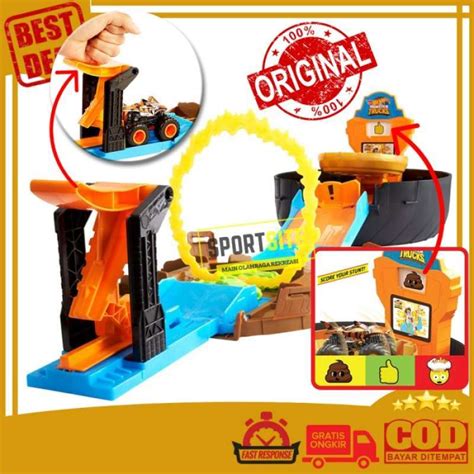 Promo Hot Wheels Monster Trucks Stunt Tire Mainan Track Mobil Playset Ori Diskon 23 Di Seller