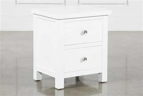 Larkin White Wood 23" 2 Drawer Nightstand | Living Spaces