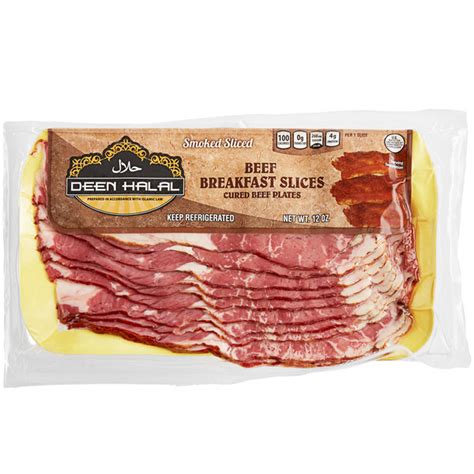 Godshalls Deen Halal Sliced Breakfast Beef Bacon 12 Oz 12case