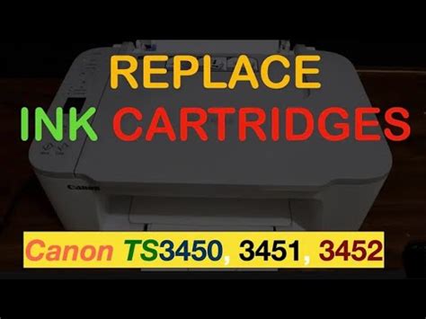 Replacing Ink cartridge for Canon Pixma TS3460, TS3420, TS3440, TS3425 ...