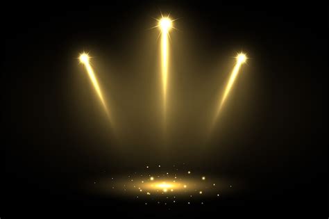 Free Vector Three Shiny Focus Spotlights Pointing Towards Center