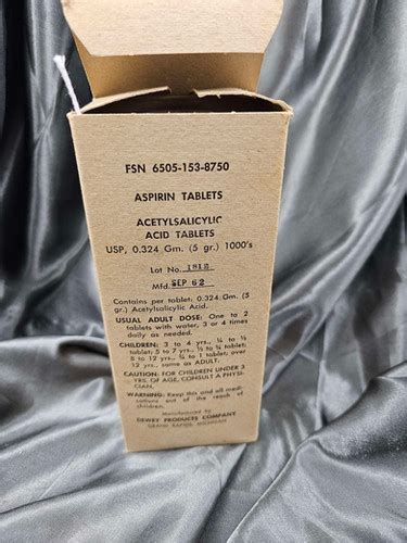 Vietnam War Era Aspirin Tablet Bottle The War Front