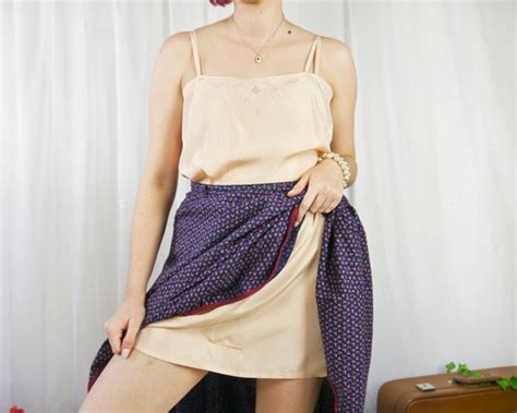 Vintage S Silk Teddy Lingerie One Piece Rose L Gem