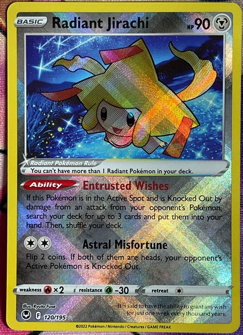 Pokemon Tcg Radiant Jirachi Holo Rare Silver Tempest Ebay