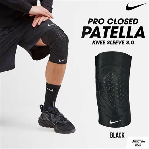 Nike ไนกี้ ปลอกรัดหัวเข่า พยุงเข่า Pro Closed Patella Knee Sleeve N1000674010 Bk 1300