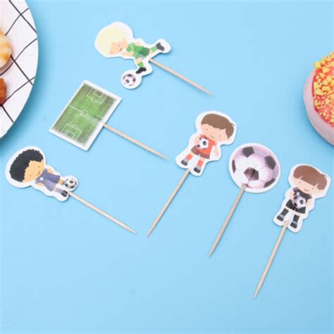 48 PCS Bambus Kind Fußball Cupcake Dekoration Cupcake Verzierung eBay