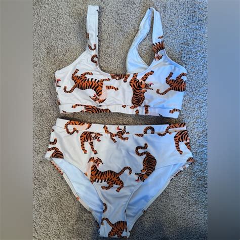 Pink Lily Swim Tiger Print Bikini Set Poshmark