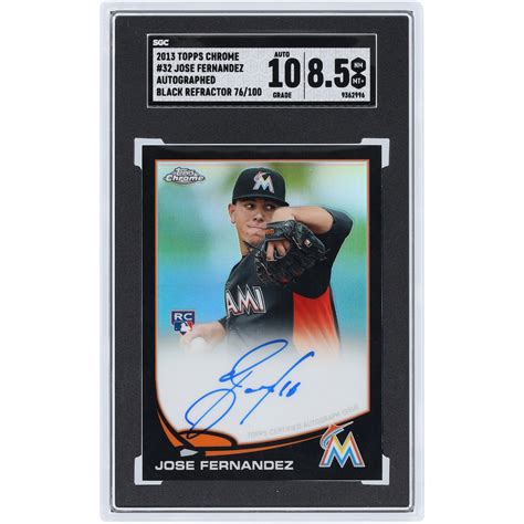 Jose Fernandez Miami Marlins Autographed 2013 Topps Chrome Black