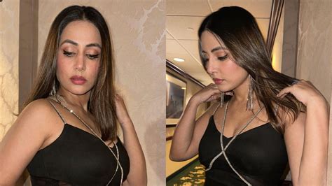 Hina Khan S Dark And Sensuous All Black Slit Gown Is Burning Hot