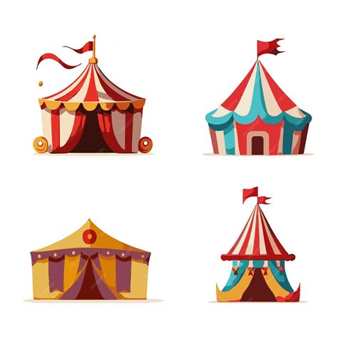 Premium Vector Circus Tents And Carnival Tents Set