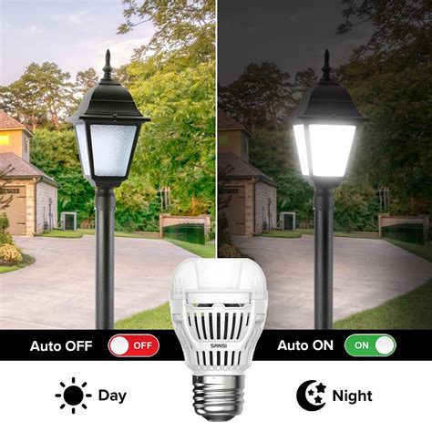 Sansi Dusk To Dawn Led Light Bulb Outdoor W W Equivalent K