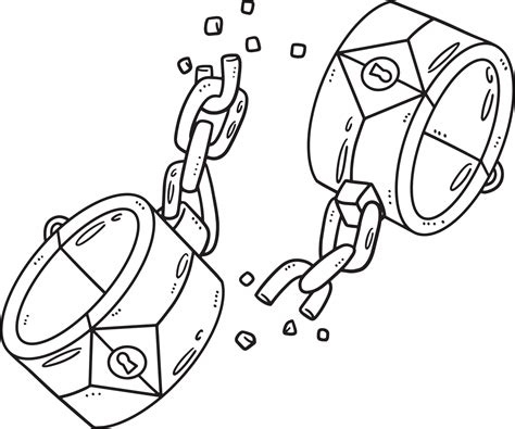Broken Shackles Isolated Coloring Page For Kids 22463915 Vector Art At