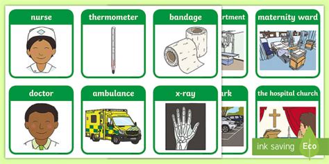 The Hospital Aistear Flashcards L Enseignant A Fait