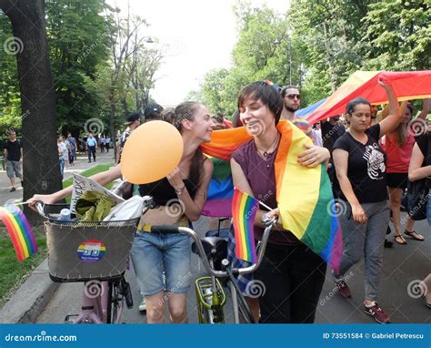 Gay And Lesbians Walk In The Gay Pride Parade Editorial Stock Image Image Of Demonstration
