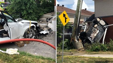 Cars Crash Into Two Separate Homes In Ottawa Drivers Critically