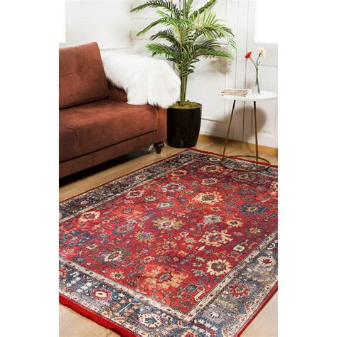 Latitude Vive Aqdal Medallion Machine Woven Red Area Rug Wayfair Co Uk