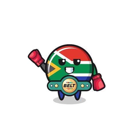 Personaje de la mascota del boxeador de la bandera de sudáfrica