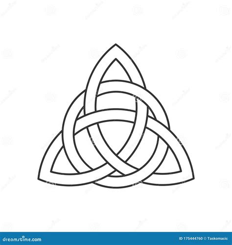 Linear Triquetra Symbol Celtic Trinity Knot Three Parts Unity Icon