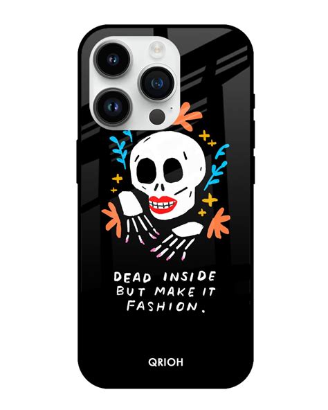 Buy Fashionable Skeleton Printed Premium Glass Cover For Apple Iphone