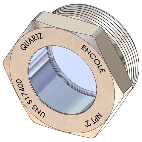 NPT Threaded High Pressure Sight Glass Quartz Window 17 4PH Steel Housing