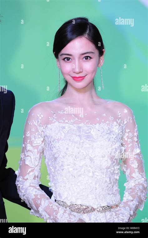 hong kong model  actress angelababy arrives   red carpet