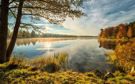 Lake Autumn Scenery in October Stock Photo - Image of foliage, leaf ...