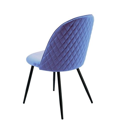 Silla MAGDA Metal Tapizado Velvet Azul Mueble Decor