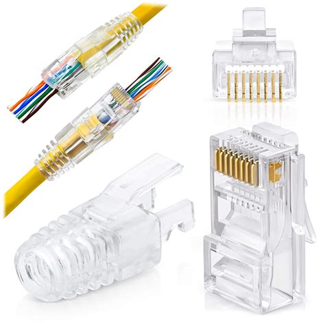 Utp Conectores Rj45 Connecteur Conector Rj45 Macho Utp Cat 6 Sftp Pasan A Través De Ez Conector