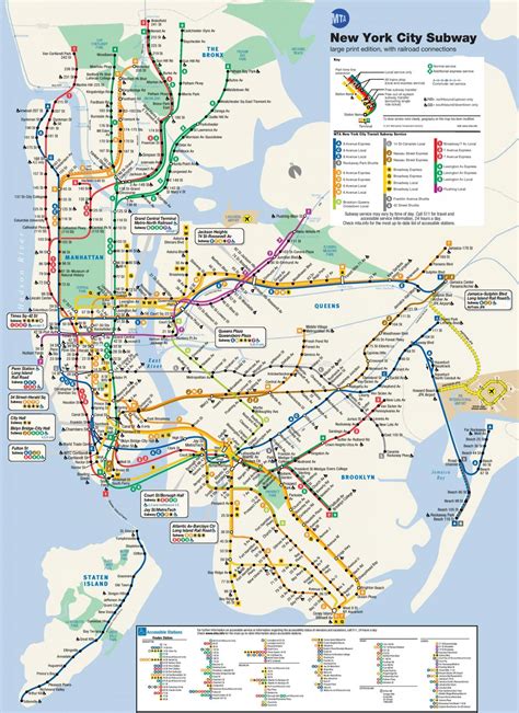 Map of Brooklyn metro: metro lines and metro stations of Brooklyn