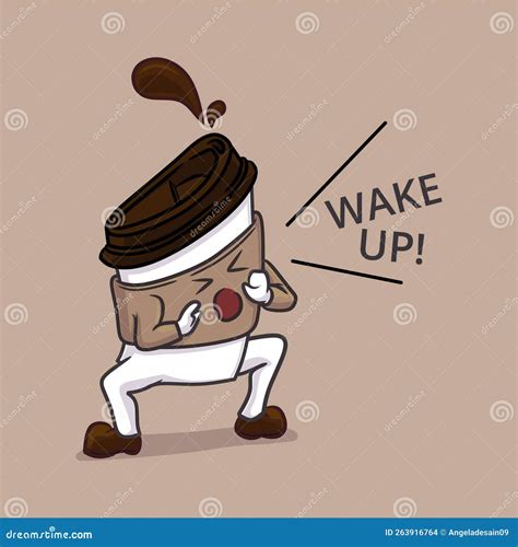 A Vector Illustration Of A Cup Of Hot Coffee Screams Wake Up Stock Vector Illustration Of
