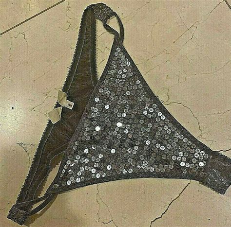 Vintage Pantie Bikini Thong Victorias Secret Grey Se Gem