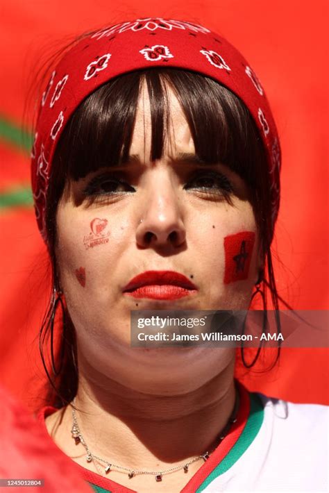 A Female Morocco Fan During The Fifa World Cup Qatar 2022 Group F