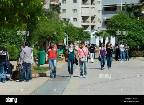 Students walking in Beirut Arab University campus Lebanon Middle East ...