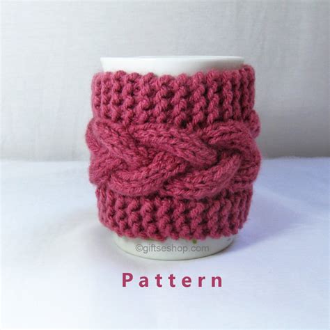 Cabled Cup Cozy Knitting Pattern, Coffee Mug Cozy Pattern PDF N 53 - Etsy