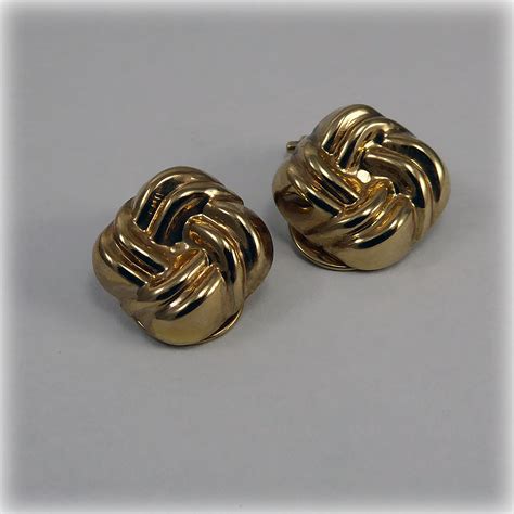 ct yellow gold clip  earrings  allan jewellers