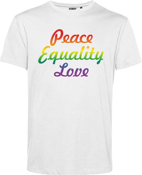 T Shirt Peace Equality Love Gay Pride Shirt Kleding Regenboog Kleuren LGBTQ Bol