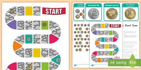 Collecting Coins Board Game Teacher Made