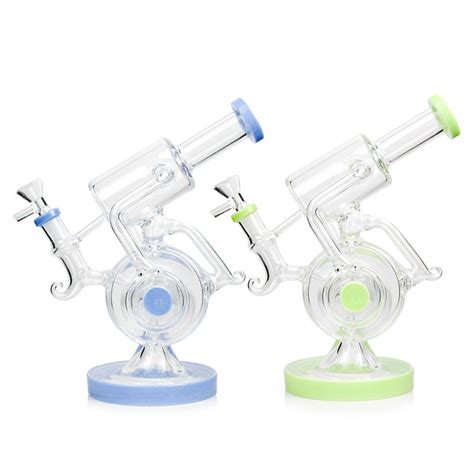 Wholesale Double Pillar Glass Smoking Pipe Dab Rig Lookah Water Pipe