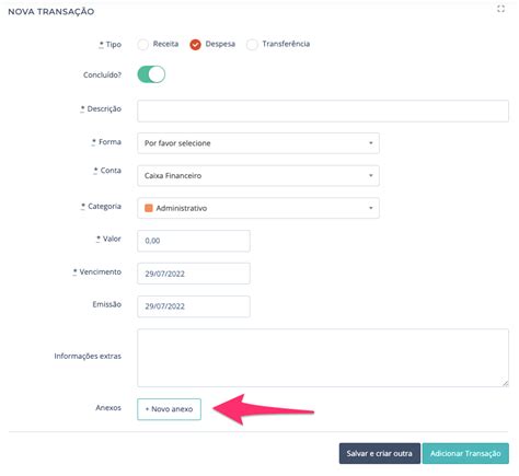 Como Adicionar Anexos Nas Transa Es Hospedin Central De Ajuda