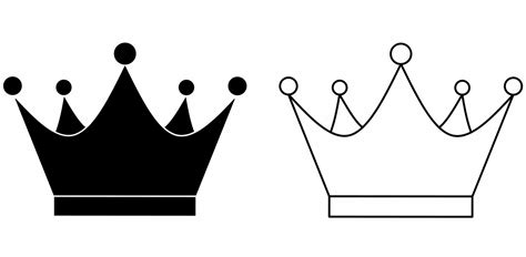 Outline Silhouette Crown Icon Set Isolated On White Background 13750418