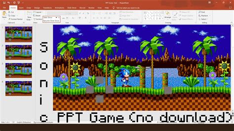 A Sonic Powerpoint Game Using Hyperlink Youtube