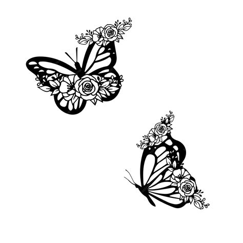 Premium Vector | Butterfly stencil for a tattoo design.