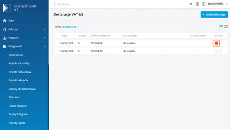 Jak wyliczyć deklarację VAT UE VAT UEK Baza Wiedzy programu Comarch