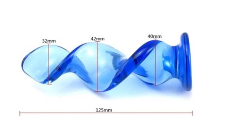 Blue Spiral Glass Dildo Pyrex Sex Toys Vagina Stimulator Massage Masturbator