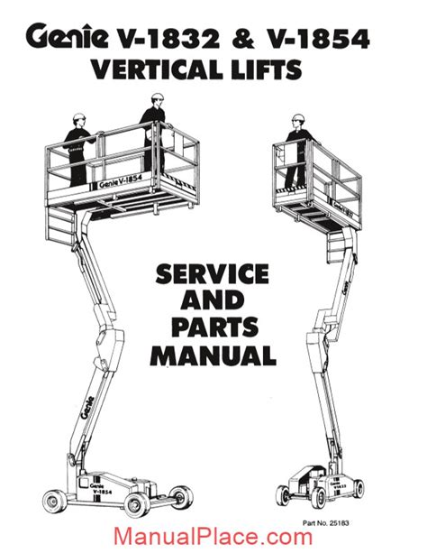 Genie Scissors Lift V 1932 And V 1854 Parts Manuals Service Manual