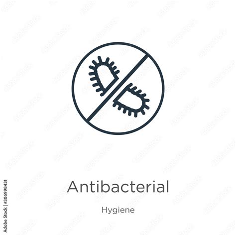 Antibacterial Icon Thin Linear Antibacterial Outline Icon Isolated On White Background From