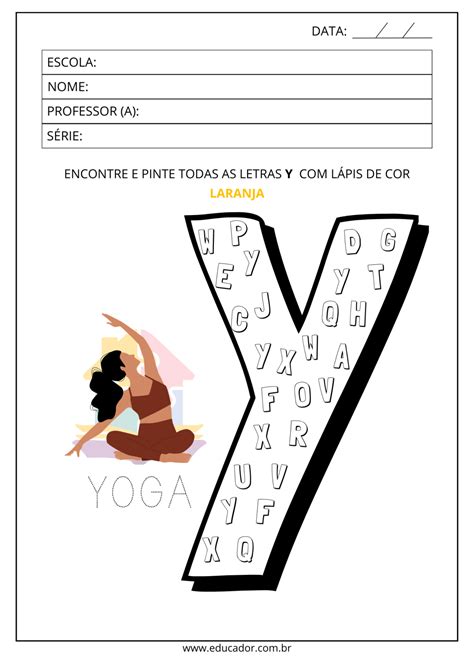 Material Escolar Com A Letra Y - Atividades com a letra Y - Educador