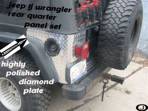 Fits Jeep Tj Wrangler 2 Pc Aluminum Diamond Plate Rear Quarter Panel