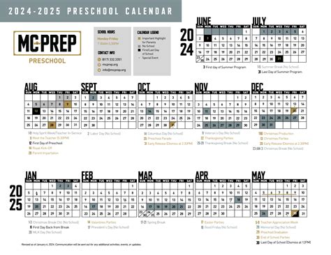 Academic Calendar - Mercy Culture Preparatory